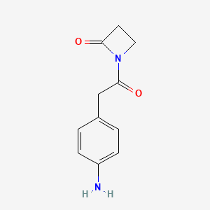 molecular formula C11H12N2O2 B13882959 1-[2-(4-Aminophenyl)acetyl]azetidin-2-one 