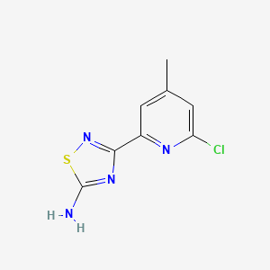 molecular formula C8H7ClN4S B13883047 3-(6-Chloro-4-methylpyridin-2-yl)-1,2,4-thiadiazol-5-amine 