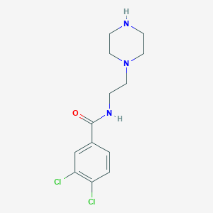 molecular formula C13H17Cl2N3O B13883062 3,4-dichloro-N-(2-piperazin-1-ylethyl)benzamide 