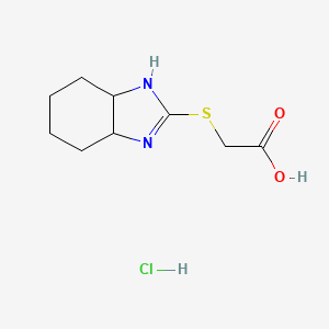 molecular formula C9H15ClN2O2S B1388314 (3a,4,5,6,7,7a-Hexahydro-1H-benzoimidazol-2-ylsulfanyl)-acetic acid hydrochloride CAS No. 1185294-05-6