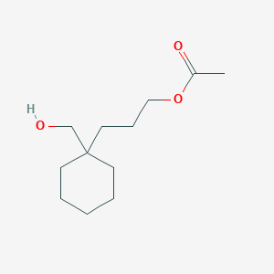 molecular formula C12H22O3 B13883185 3-[1-(Hydroxymethyl)cyclohexyl]propyl acetate 