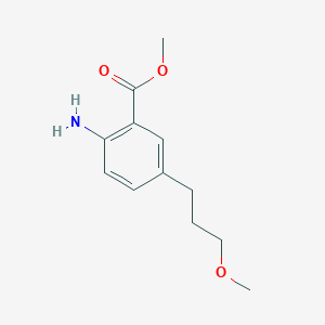 molecular formula C12H17NO3 B13883258 Methyl 2-amino-5-(3-methoxypropyl)benzoate 