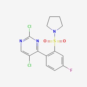 2,5-Dichloro-4-(4-fluoro-2-pyrrolidin-1-ylsulfonylphenyl)pyrimidine