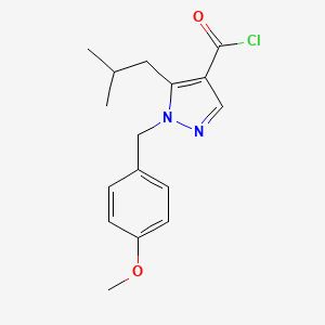 1-[(4-Methoxyphenyl)methyl]-5-(2-methylpropyl)pyrazole-4-carbonyl chloride