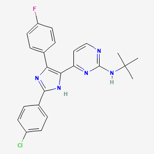 N-tert-butyl-4-[2-(4-chlorophenyl)-4-(4-fluorophenyl)-1H-imidazol-5-yl]pyrimidin-2-amine