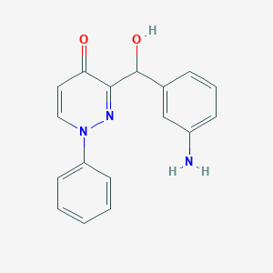 molecular formula C17H15N3O2 B13883654 3-[(3-Aminophenyl)-hydroxymethyl]-1-phenylpyridazin-4-one 