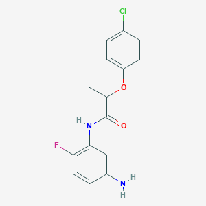 molecular formula C15H14ClFN2O2 B1388370 N-(5-Amino-2-fluorophenyl)-2-(4-chlorophenoxy)-propanamide CAS No. 1020056-75-0