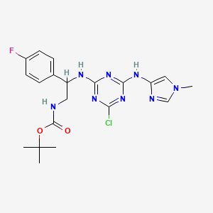 tert-Butyl [2-({4-chloro-6-[(1-methyl-1H-imidazol-4-yl)amino]-1,3,5-triazin-2-yl}amino)-2-(4-fluorophenyl)ethyl]carbamate