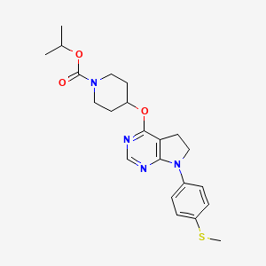 Propan-2-yl 4-[[7-(4-methylsulfanylphenyl)-5,6-dihydropyrrolo[2,3-d]pyrimidin-4-yl]oxy]piperidine-1-carboxylate