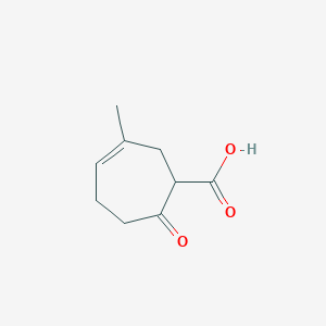 molecular formula C9H12O3 B13883814 3-Methyl-7-oxocyclohept-3-ene-1-carboxylic acid 