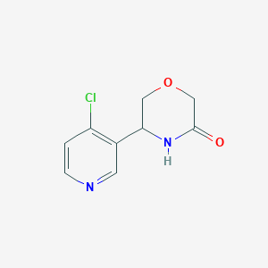 molecular formula C9H9ClN2O2 B13883875 5-(4-Chloropyridin-3-yl)morpholin-3-one 