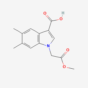 molecular formula C14H15NO4 B13884098 1-(2-Methoxy-2-oxoethyl)-5,6-dimethylindole-3-carboxylic acid 