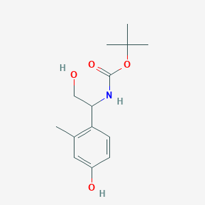 tert-butyl N-[2-hydroxy-1-(4-hydroxy-2-methylphenyl)ethyl]carbamate