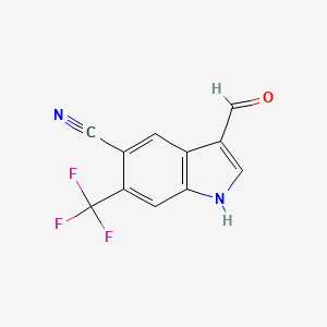 molecular formula C11H5F3N2O B1388431 3-Formyl-6-(trifluoromethyl)-1H-indole-5-carbonitrile CAS No. 1186404-95-4