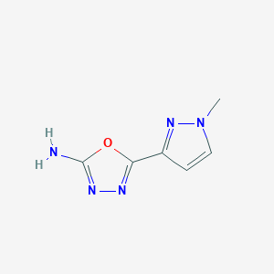 molecular formula C6H7N5O B1388438 5-(1-methyl-1H-pyrazol-3-yl)-1,3,4-oxadiazol-2-amine CAS No. 1204297-91-5