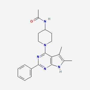 N-[1-(5,6-dimethyl-2-phenyl-7H-pyrrolo[2,3-d]pyrimidin-4-yl)piperidin-4-yl]acetamide