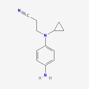 molecular formula C12H15N3 B13884458 3-(4-amino-N-cyclopropylanilino)propanenitrile 