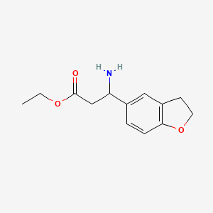 molecular formula C13H17NO3 B13884471 Ethyl 3-amino-3-(2,3-dihydro-1-benzofuran-5-yl)propanoate 