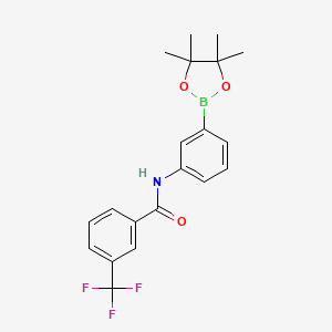 molecular formula C20H21BF3NO3 B1388455 n-[3-(4,4,5,5-Tetramethyl-1,3,2-dioxaborolan-2-yl)phenyl]-3-(trifluoromethyl)benzamide CAS No. 1225069-85-1