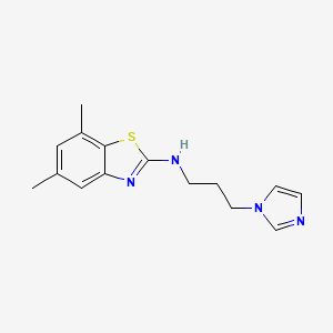 molecular formula C15H18N4S B1388459 N-[3-(1H-imidazol-1-yl)propyl]-5,7-dimethyl-1,3-benzothiazol-2-amine CAS No. 1177357-50-4