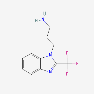 molecular formula C11H12F3N3 B1388462 3-(2-(trifluoromethyl)-1H-benzo[d]imidazol-1-yl)propan-1-amine CAS No. 1204297-81-3