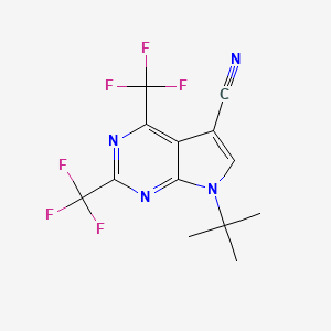 B1388474 7-(tert-butyl)-2,4-bis(trifluoromethyl)-7H-pyrrolo[2,3-d]pyrimidine-5-carbonitrile CAS No. 1174652-30-2