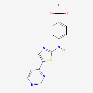 molecular formula C14H9F3N4S B1388492 5-(4-pyrimidinyl)-N-[4-(trifluoromethyl)phenyl]-1,3-thiazol-2-amine CAS No. 1211363-16-4