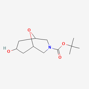 molecular formula C12H21NO4 B13885038 Tert-butyl 7-hydroxy-9-oxa-3-azabicyclo[3.3.1]nonane-3-carboxylate 