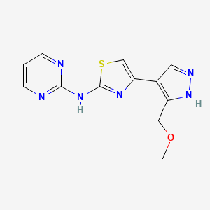 molecular formula C12H12N6OS B13885195 4-[5-(methoxymethyl)-1H-pyrazol-4-yl]-N-pyrimidin-2-yl-1,3-thiazol-2-amine 