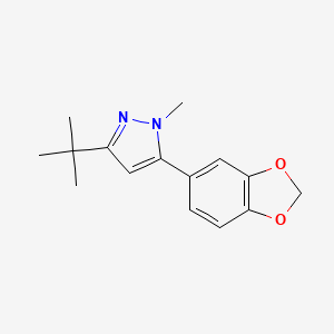 molecular formula C15H18N2O2 B13885304 5-(1,3-Benzodioxol-5-yl)-3-tert-butyl-1-methylpyrazole 