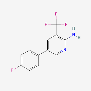 molecular formula C12H8F4N2 B1388544 5-(4-Fluorophenyl)-3-(trifluoromethyl)pyridin-2-amine CAS No. 1214338-04-1