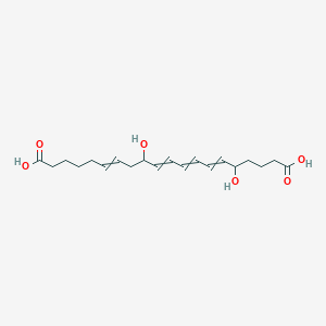 5,12-Dihydroxyicosa-6,8,10,14-tetraenedioic acid