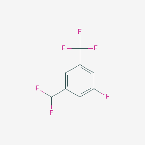 molecular formula C8H4F6 B1388546 1-(Difluoromethyl)-3-fluoro-5-(trifluoromethyl)benzene CAS No. 1161362-03-3