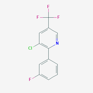 molecular formula C12H6ClF4N B1388548 3-Chloro-2-(3-fluorophenyl)-5-(trifluoromethyl)pyridine CAS No. 1214389-28-2