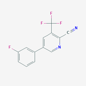 molecular formula C13H6F4N2 B1388549 5-(3-Fluorophenyl)-3-(trifluoromethyl)picolinonitrile CAS No. 1214368-08-7