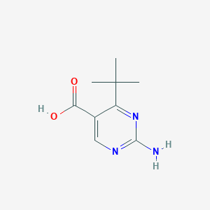 molecular formula C9H13N3O2 B138855 2-Amino-4-tert-butylpyrimidine-5-carboxylic acid CAS No. 127958-04-7
