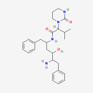 N-(5-amino-4-hydroxy-1,6-diphenylhexan-2-yl)-3-methyl-2-(2-oxo-1,3-diazinan-1-yl)butanamide