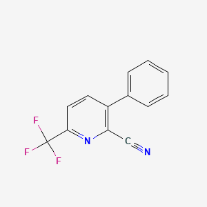 molecular formula C13H7F3N2 B1388554 2-Cyano-3-phenyl-6-(trifluoromethyl)pyridine CAS No. 1214387-86-6