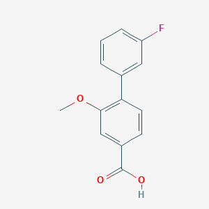 molecular formula C14H11FO3 B1388555 4-(3-Fluorophenyl)-3-methoxybenzoic acid CAS No. 1214349-25-3