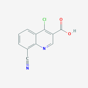 molecular formula C11H5ClN2O2 B13885559 4-Chloro-8-cyanoquinoline-3-carboxylic acid 