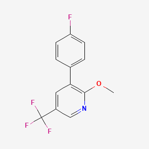 molecular formula C13H9F4NO B1388556 3-(4-Fluorophenyl)-2-methoxy-5-(trifluoromethyl)pyridine CAS No. 1214374-29-4