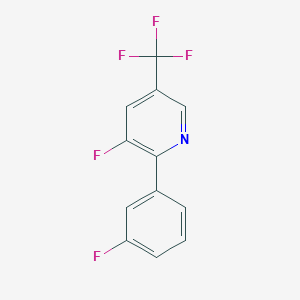 molecular formula C12H6F5N B1388558 3-Fluoro-2-(3-fluorophenyl)-5-(trifluoromethyl)pyridine CAS No. 1214342-27-4