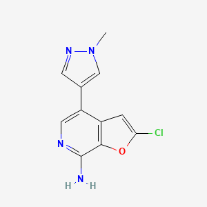 2-Chloro-4-(1-methylpyrazol-4-yl)furo[2,3-c]pyridin-7-amine