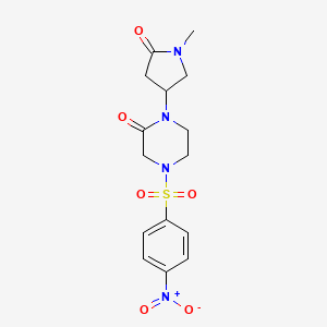 1-(1-Methyl-5-oxopyrrolidin-3-yl)-4-(4-nitrophenyl)sulfonylpiperazin-2-one