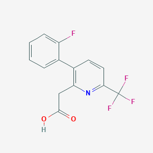 molecular formula C14H9F4NO2 B1388563 2-(3-(2-Fluorophenyl)-6-(trifluoromethyl)pyridin-2-yl)acetic acid CAS No. 1214348-29-4