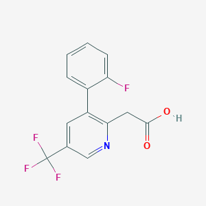 B1388572 2-(3-(2-Fluorophenyl)-5-(trifluoromethyl)pyridin-2-yl)acetic acid CAS No. 1214360-24-3
