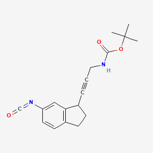 tert-butyl N-[3-(6-isocyanato-2,3-dihydro-1H-inden-1-yl)prop-2-ynyl]carbamate