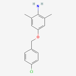 molecular formula C15H16ClNO B13885837 4-[(4-Chlorophenyl)methoxy]-2,6-dimethylaniline 