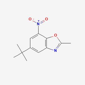 molecular formula C12H14N2O3 B13885897 5-Tert-butyl-2-methyl-7-nitrobenzoxazole 