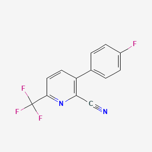 B1388591 3-(4-Fluorophenyl)-6-(trifluoromethyl)picolinonitrile CAS No. 1214366-72-9